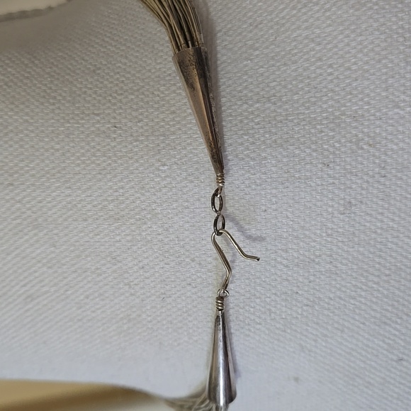 Vintage Navajo Liquid Sterling Silver 30 Strand Necklace 28" - Picture 7 of 9